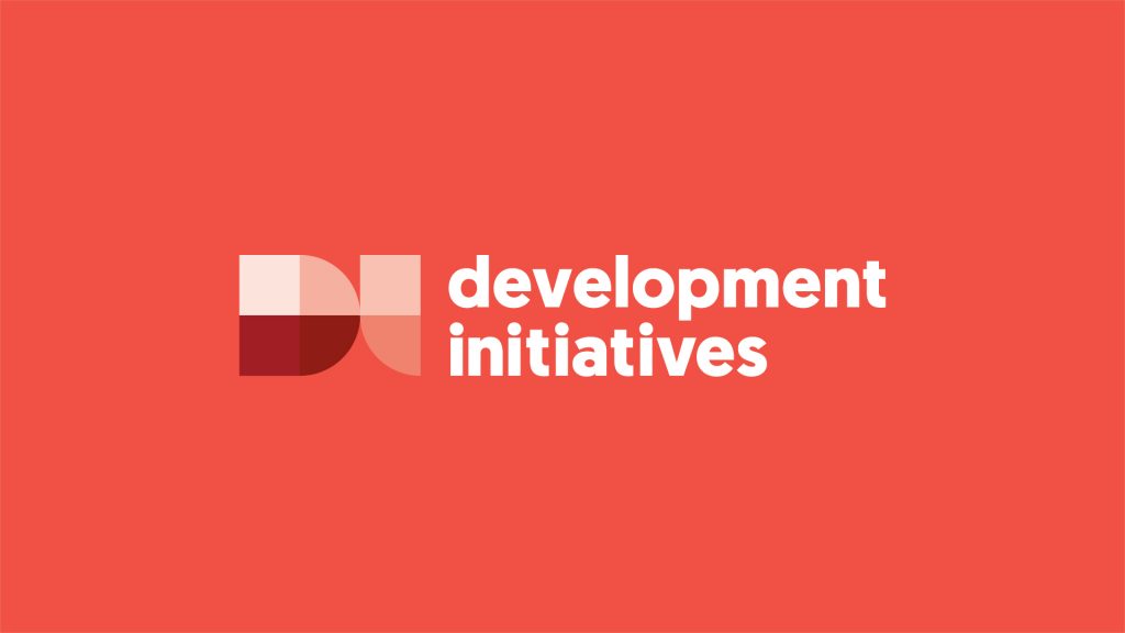 The Development Initiatives logo in different shades of red.