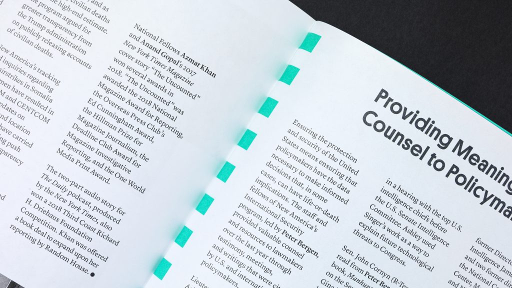 Close detail of a text page from the annual report.