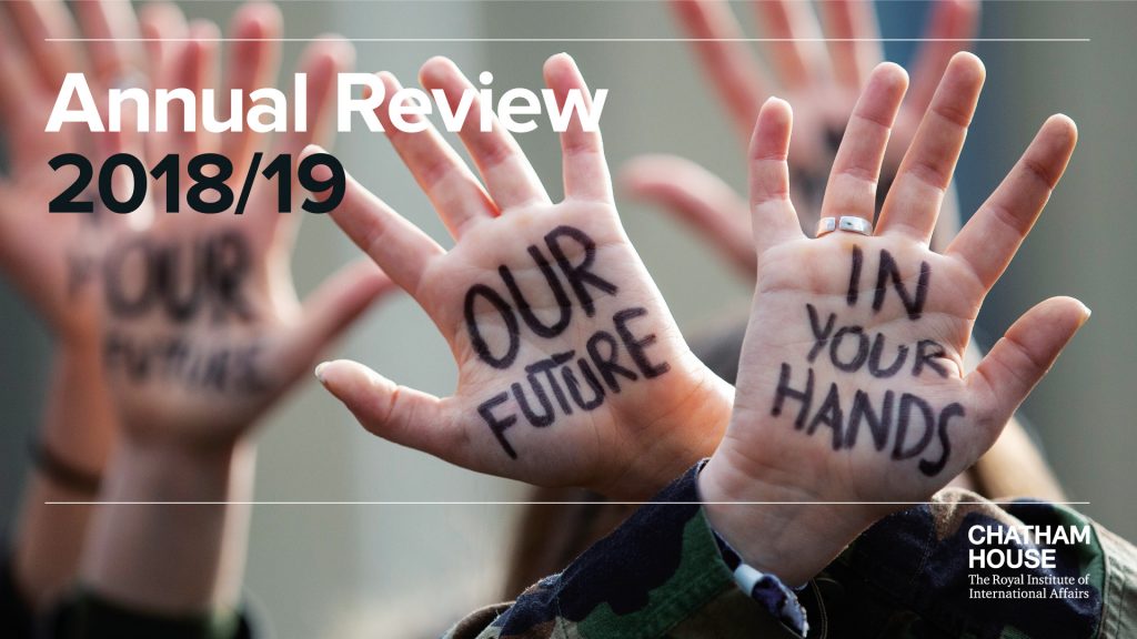 A snippet from the front cover of the 2018/19 Annual Review.