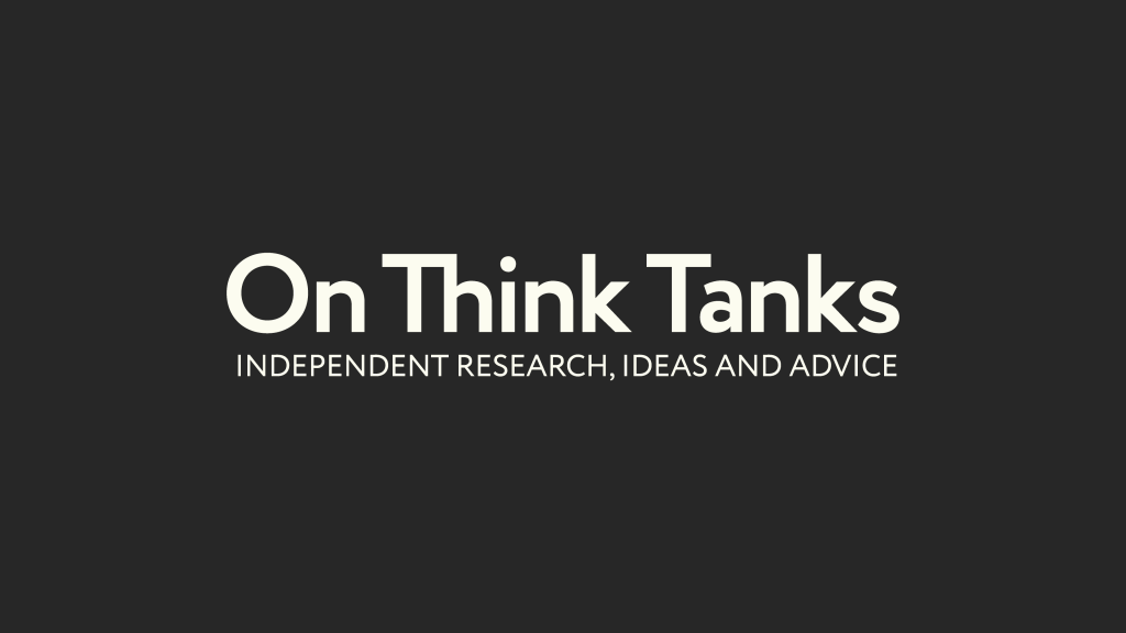 The On Think Tanks full logo in white on a black background.