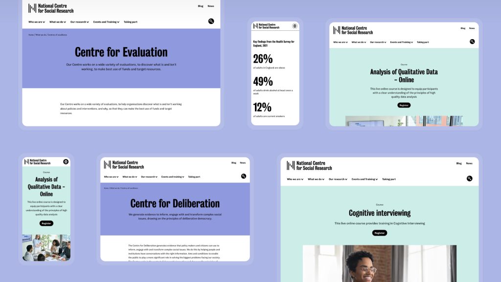 Key pages from the NatCen website